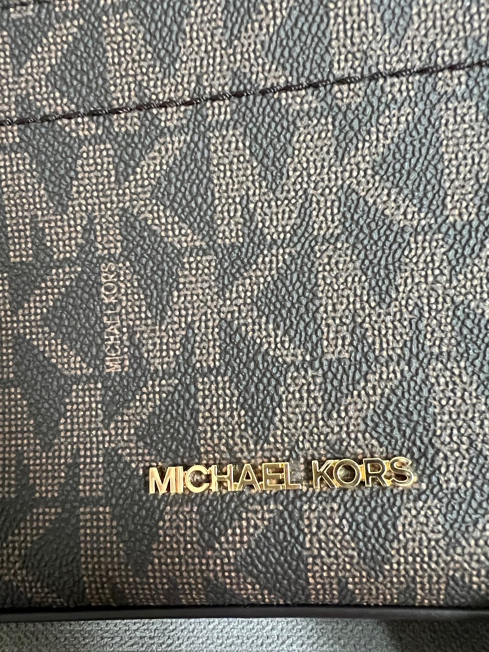 Michael Kors Brown Logo Canvas Crossbody Bag with Branded Cream Strap - Picture 14 of 17